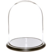 Glass Dome with Black Wood Veneer Base - 8" x 10.25"