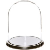 Glass Dome with Black Wood Veneer Base - 8" x 10.25"