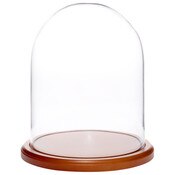 Glass Dome with Walnut MDF Base - 8" x 10.25"