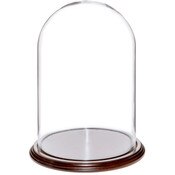 Glass Dome with Dark Mahogany Veneer Base - 8" x 12"