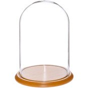 Glass Dome with Oak Veneer Base - 8" x 12"