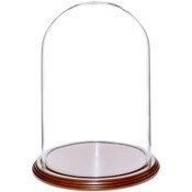 Glass Dome with Walnut Veneer Base - 8" x 12"