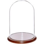 Glass Dome with Walnut Veneer Base - 8" x 12"
