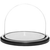 Glass Dome with Black MDF Wood Base - 8" x 6.5"