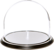 Glass Dome with Black Wood Veneer Base - 8" x 6.5"