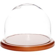 Glass Dome with Walnut MDF Base - 8" x 6.5"
