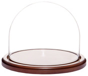 Glass Dome with Walnut MDF Base - 8" x 6.5"