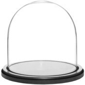 Glass Dome with Black MDF Wood Base - 8" x 8"