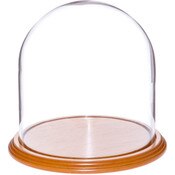 Glass Dome with Oak Veneer Base - 8" x 8"