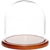 Glass Dome with Walnut MDF Base - 8" x 8"