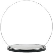 Plymor 7.5" x 8.5" Glass Display Dome Globe Cloche (Black Acrylic Base)