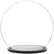 Plymor 7.5" x 8.5" Glass Display Dome Globe Cloche (Black Acrylic Base)