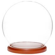 Plymor 7.5" x 8.5" Glass Display Dome Globe Cloche (Walnut MDF Base)