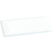Plymor 1" x 2" Rectangle, 3mm Thick Beveled Clear Glass