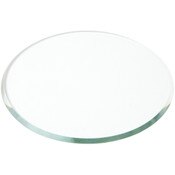 Plymor 4" Round, 3mm Thick Beveled Clear Glass Circle