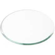 Plymor 4" Round, 3mm Thick Beveled Clear Glass Circle