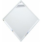 Plymor 6" x 8" Diamond-Shaped, 3mm Thick Beveled Glass Mirror