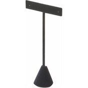 Plymor Black Velvet "T" Style, Single Pair Earring Display Stand, 2.625" W x 1.25" D x 5.75" H