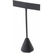 Plymor Black Faux Leather "T" Style, Single Pair Earring Display Stand, 2.5" W x 1.25" D x 4.5" H