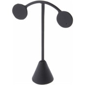 Plymor Black Faux Leather Light Post Style, Single Pair Earring Display Stand, 3.75" W x 1.25" D x 4.5" H