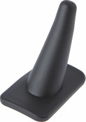 Plymor Black Rubber Ring Finger Display, Single on Rectangular Shaped Base, 1.375" W x 2.25" D x 2.125" H