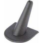 Plymor Gray Faux Leather Ring Finger Display, Single on U-Shaped Base, 2" W x 2" D x 2" H