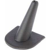 Plymor Gray Faux Leather Ring Finger Display, Single on U-Shaped Base, 2" W x 2" D x 2" H