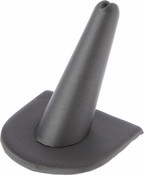 Plymor Gray Faux Leather Ring Finger Display, Single on U-Shaped Base, 2" W x 2" D x 2" H