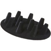 Plymor Black Velvet Ring Finger Display, Ten on Oval Base, 7.5" W x 4.5" D x 1" H