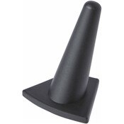 Plymor Black Rubber Ring Finger Display, Single on Triangular Base, 2" W x 1.625" D x 2.125" H