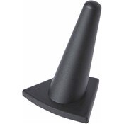 Plymor Black Rubber Ring Finger Display, Single on Triangular Base, 2" W x 1.625" D x 2.125" H