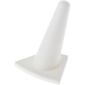 Plymor White Rubber Ring Finger Display, Single on Triangular Base, 2" W x 1.625" D x 2.125" H
