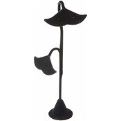 Plymor Black Velvet Double Fish Tail Style, Four Pair Earring Display Stand, 3.5" W x 2" D x 8.625" H