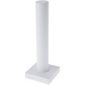 Plymor White Faux Leather Vertical Bracelet Display Stand, 4.625" W x 13" H