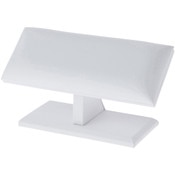 Plymor White Faux Leather Cushion Top T-Bar Bracelet Display Stand, 7.25" W x 3.25" D x 4.5" H