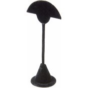 Plymor Black Velvet Fan Shaped, Two Pair Earring Display Stand, 2.75" W x 1.875" D x 5.875" H