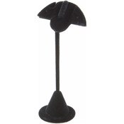 Plymor Black Velvet Fan Shaped Two Pair Earring Display Stand, 2.75" W x 2" D x 5.75" H