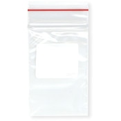 Minigrip Red Line 2" x 3" (Pack of 100), 2 Mil with White-Block Zipper Reclosable Plastic Bags