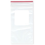 Minigrip Red Line 3" x 5" (Pack of 100), 2 Mil with White-Block Zipper Reclosable Plastic Bags