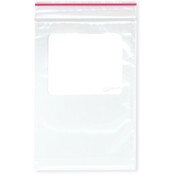 Minigrip Red Line 4" x 6" (Pack of 100), 2 Mil with White-Block Zipper Reclosable Plastic Bags