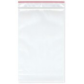 Minigrip Red Line 5" x 8" (Pack of 100), 4 Mil with Hang-Hole Heavy Duty Zipper Reclosable Plastic Bags