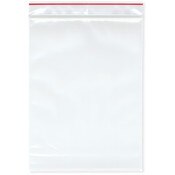 Minigrip Red Line 6" x 8" (Pack of 100), 4 Mil with Hang-Hole Heavy Duty Zipper Reclosable Plastic Bags