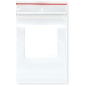 Minigrip Red Line 3" x 4" (Pack of 100), 4 Mil with White-Block and Hang-Hole Heavy Duty Zipper Reclosable Plastic Bags