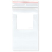 Minigrip Red Line 3" x 5" (Pack of 100), 4 Mil with White-Block and Hang-Hole Heavy Duty Zipper Reclosable Plastic Bags