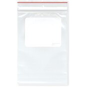 Minigrip Red Line 4" x 6" (Pack of 100), 4 Mil with White-Block and Hang-Hole Heavy Duty Zipper Reclosable Plastic Bags