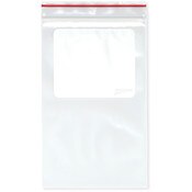 Minigrip Red Line 5" x 8" (Pack of 100), 4 Mil with White-Block and Hang-Hole Heavy Duty Zipper Reclosable Plastic Bags