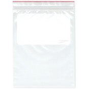 Minigrip Red Line 8" x 10" (Pack of 100), 4 Mil with White-Block and Hang-Hole Heavy Duty Double Zipper Reclosable Plastic Bags