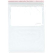 Minigrip Red Line 9" x 12" (Pack of 100), 4 Mil with White-Block and Hang-Hole Heavy Duty Double Zipper Reclosable Plastic Bags