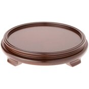 Plymor Walnut Round Wood Veneer Footed Display Base, 10.5" W x 10.5" D x 2" H (8.5" Display Diameter)