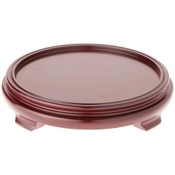 Plymor Red Round Wood Veneer Footed Display Base, 10.5" W x 10.5" D x 2" H (8.5" Display Diameter)